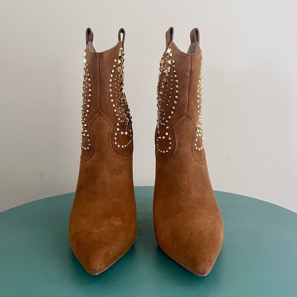 Used Michael Kors leather(suede) high heels brown boots,size 7,5 - Picture 7 of 9